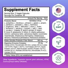120 Billion Probiotics CFU Potency Gut Health 30/60/120Caps Probiotic Supplement
