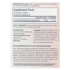 2 X Flora, Ferritin+�, Plant-Based Ferritin Iron, 30 Delayed Release Vegan Caps