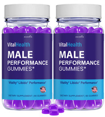 ( 2 Pack)Vital Health Male Gummy,Sexual Performance Gummies, Max Male Expansion