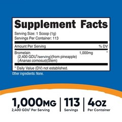 Nutricost Bromelain Powder 4 oz – Bromelain (2400 GDU/g), Non-GMO, Gluten Free