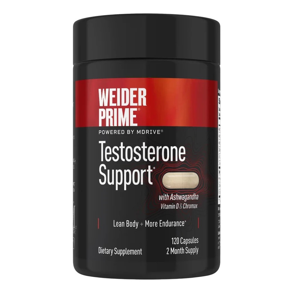 Weider Prime Testosteron Support with Ashwagandha 120 Capsules EXP 08/2028