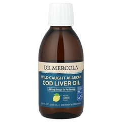 2 X Dr. Mercola, Wild Caught Alaskan Cod Liver Oil, Natural Lemon, 6.8 fl oz (2