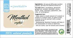 Menthol Crystals – 100 Pure and Natural – 1lb – GreenHealth