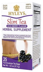 Hyleys Slim Tea – Acai Berry Flavor for Natural Weight Loss & Detox (25 Bags)