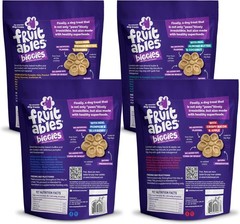 Fruitables Biggies Dog Treats 4 Flavor Variety Pack of 16oz Bags,4 Bags Total