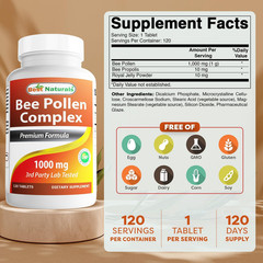 Bee Pollen Complex 1000 Mg 120 Tablets