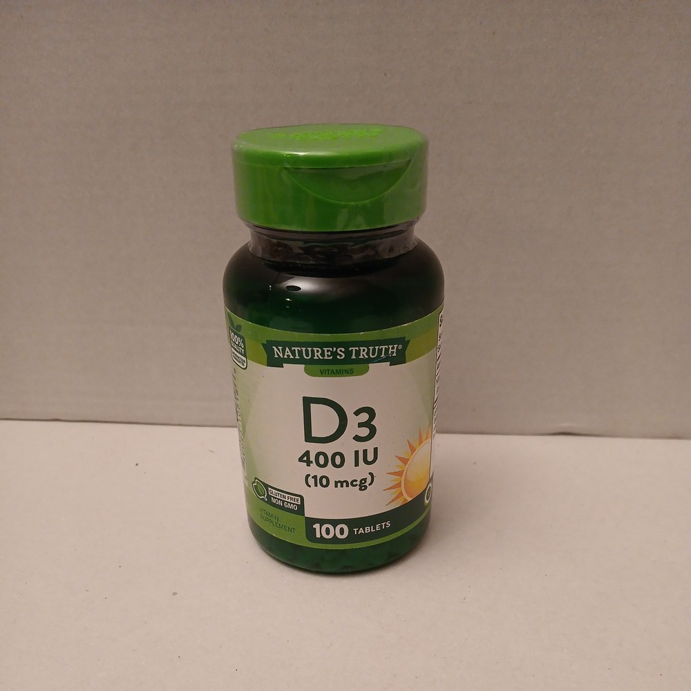 Nature’s Truth Vitamin Supplement D3 400 IU Gluten Free 100 Tablets 10 mcg Each