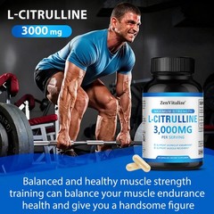 L-Citrulline 3000mg, 30/60/120 Capsules – Gluten Free & Non-GMO