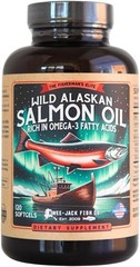 Omega-3 Supplement- Wild Alaskan Salmon Oil- 1000mg, EPA and DHA- 120 Softgels