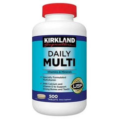 Kirkland Daily Multi, 500 Tablets, Multivitamin, With Calcium & Vitamin D, – USP