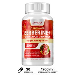 Premium Berberine HCL 1200mg with Ceylon Cinnamon -Supports Immune & Antioxidant