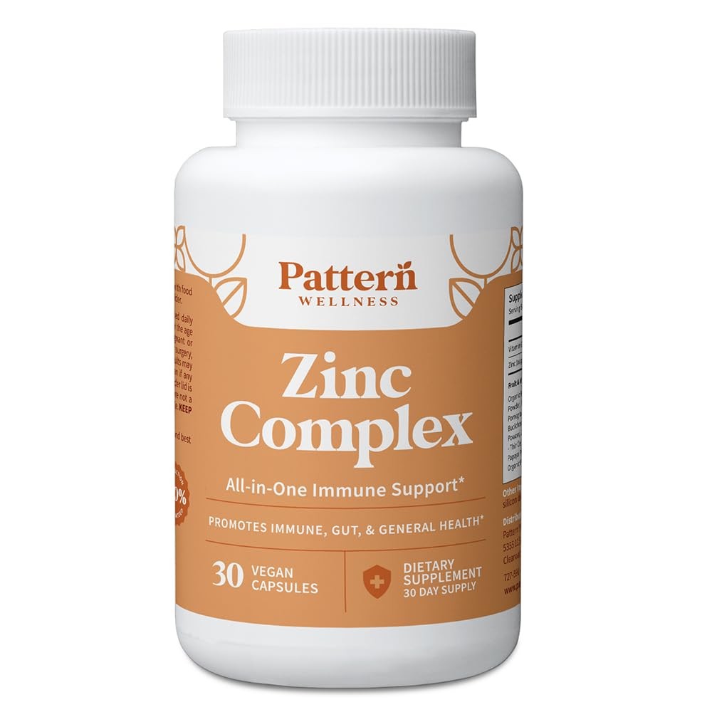 Pattern Wellness Zinc Complex – Supports Immune, Skin & 30 Count (Pack of 1)