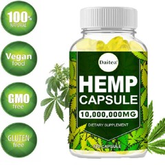 HEMP Capsule For Calm,Sleep,Stress,Anxiety,Pain,Muscle,Relax 30/60/120 Capsules