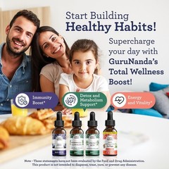 GuruNanda Total Wellness Boost – Liquid Ashwagandha, Black Seed Oil & GutCleanse
