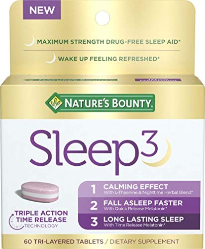 Nature’s Bounty Sleep3 Melatonin 10mg Time Release 60 Tablets