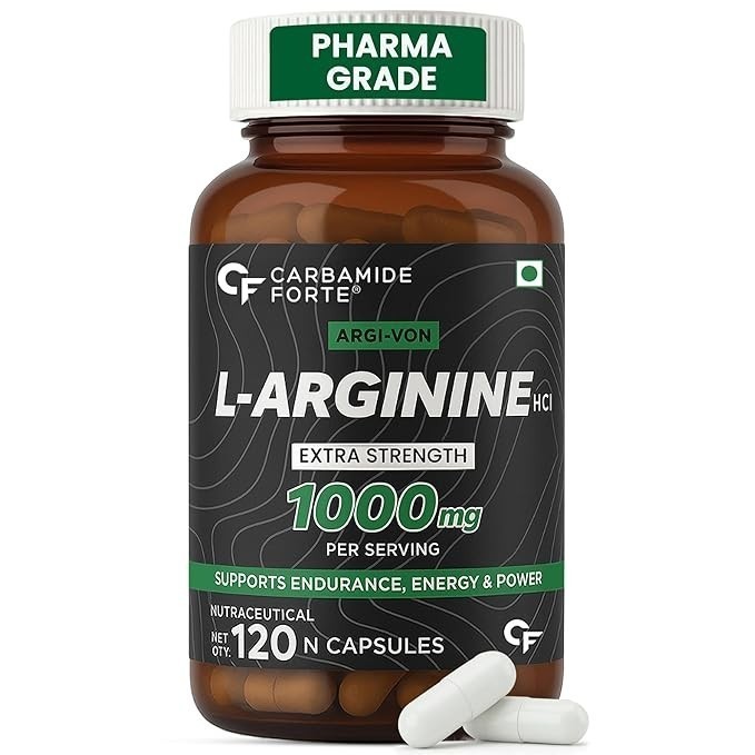 Carbamide Forte L-Arginine, Creatine 1000mg Supplement Veg Capsules 120 Count n9