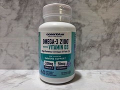 Oceanblue Professional Omega-3 2100 with Vitamin D Fish Oil 60 Softgels 12/2027