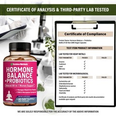 Rainbow Nutrients Hormone Balance Probiotics Women Menopause Relief Maca 120Caps