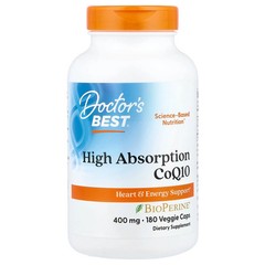 2 X Doctor’s Best, High Absorption CoQ10 , 180 Veggie Caps