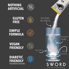 SWORD PERFORMANCE Electrolyte Replenisher Powder Drink Mix, Orange, 30-Servin…