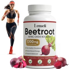 Lemeli Beetroot – 1300mg, Lemeli Beet Root Supplement 60 Capsules （1-5 pack）