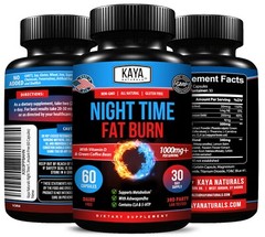 Night Time Fat Burn Supplement 60ct, Metabolism Support, Healthy Weight Loss