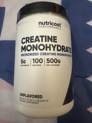 Nutricost Performance Creatine Monohydrate 500g Powder EXP 05/27