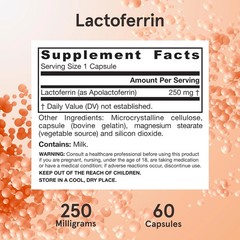 Jarrow Formulas Freeze Dried Lactoferrin 250 mg 60 Count pack of 3