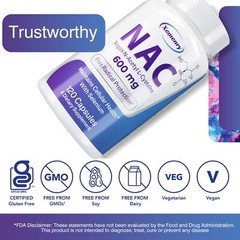 NAC 600mg – N-Acetyl Cysteine-Respiratory Health, Lung, Liver and Kidney Cleanse