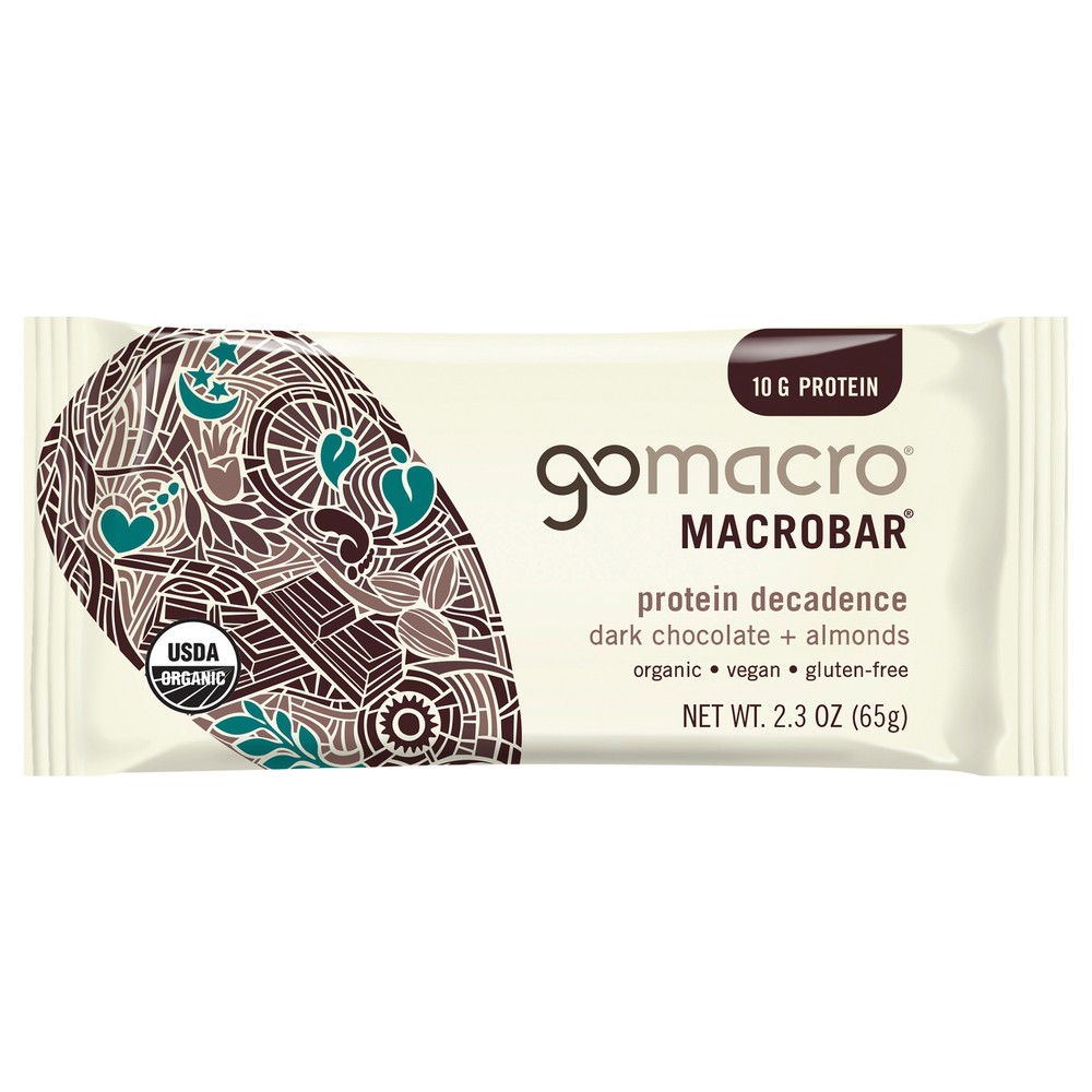 GoMacro Dark Chocolate Chip Almond Bars 2.3 oz (Pack of 12)