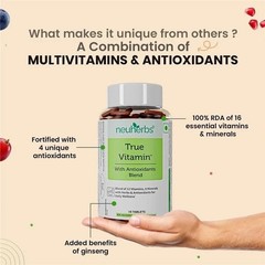 True MultiVitamin Supplement With Minerals, Vitamin C B D , Iron & Zinc Y896
