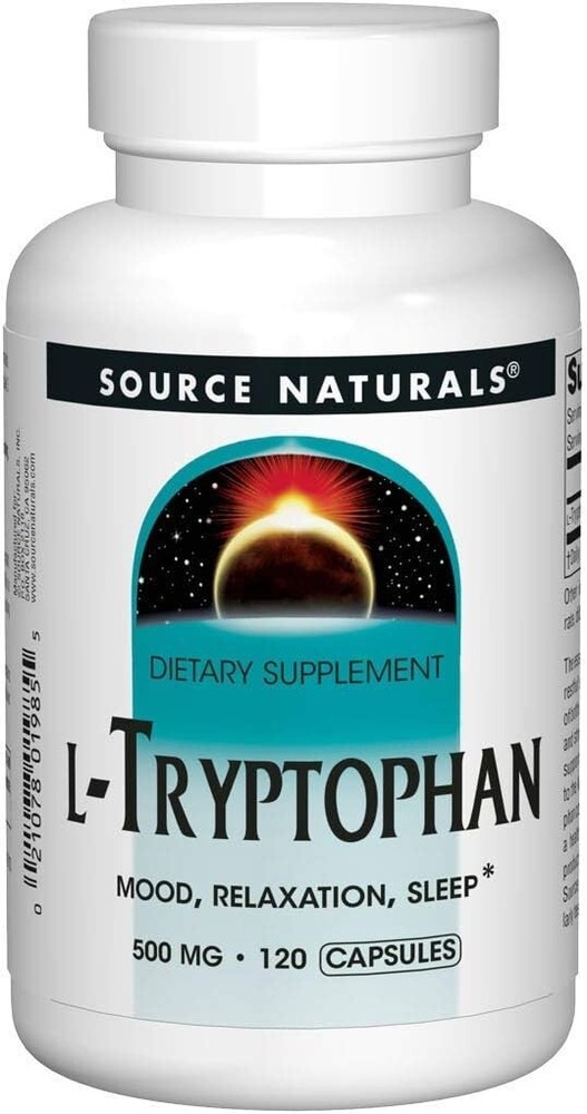 Source Naturals L-Tryptophan, for Mood, Relaxation, and Sleep*, 500mg – 120 Caps