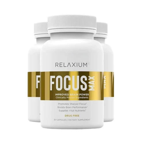 3-Pack Relaxium Focus Max Capsules – Daily Focus and Brain Support – 180 Caps