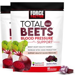 Force Factor Total Beets Blood Pressure 60 Count (Pack of 2), White Packaging