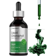 2 BOTTLES-Liquid Chlorophyll Drops Non-GMO, Natural Peppermint Flavor-Horbaach