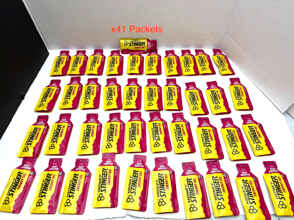 41 Honey Stinger Energy FRUIT SMOOTHIE Gel Non-GMO/Organic/GF Free Packets 9/26