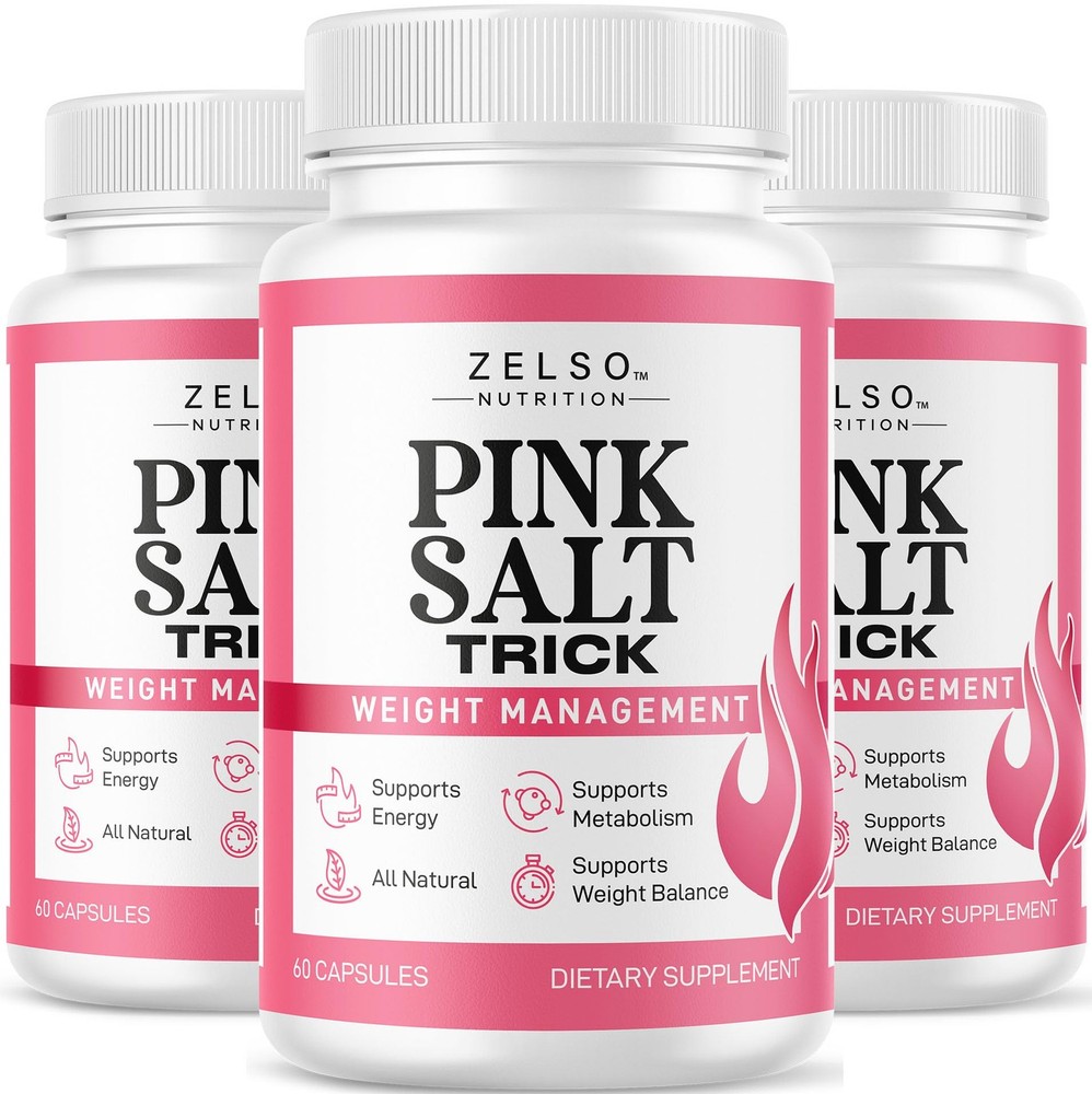 (3 Pack) Pink Salt Trick Capsules – Original PinkSalt 60 Count (Pack of 3)