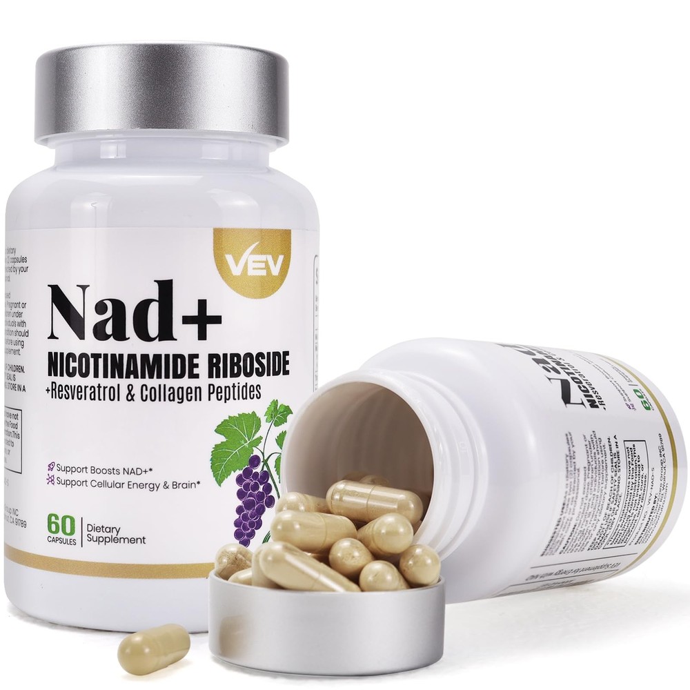 2 PACK: VEV Nicotinamide Riboside Multi-Collagen CoQ10 120 Capsules total