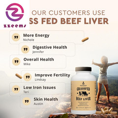 Grass Fed Beef Liver 180 Capsules, Supports Energy Production, Detoxification, D
