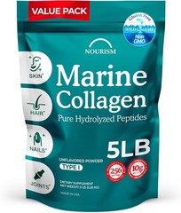 Pure Hydrolyzed Marine Collagen for Skin Hair Nails Joint Support 5 LB