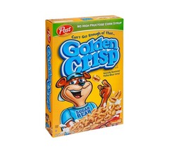 Post Golden Crisp Sweetened Puffed Wheat Cereal 14.75oz – Pack of 12