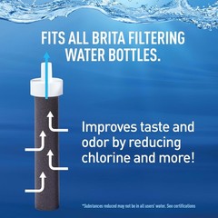 Brita Stainless Steel Premium Filtering Water Bottle, 32 Ounces, Carbon