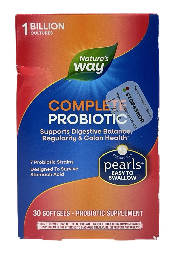Nature’s Way Complete Probiotic Pearls 30 Softgels – NEW SEALED- Exp 8/31/2026