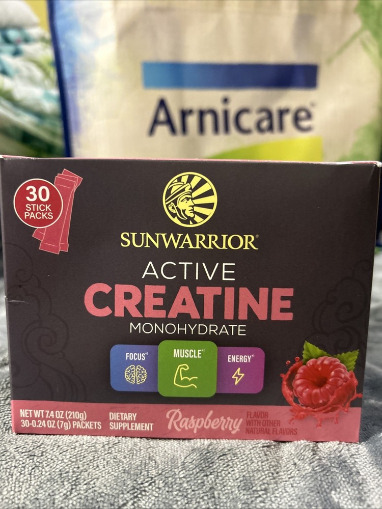 Sunwarrior Active Creatine Monohydrate Raspberry 30 Packets Exp. 02/07/2027