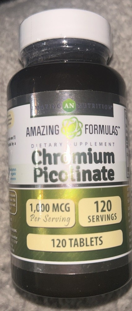 Amazing Formulas Chromium Picolinate 1000mcg Tablets Supplement 120 Ct BB 08/27