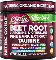 Clean Nutra Organic Beet Root Capsules L Arginine L Citrulline Pine Bark Nitric