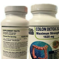 PACK 100 X2 = 200 capsules COLON HERBAL CLEANSER NATURAL DETOX ALOE VERA ALFALFA
