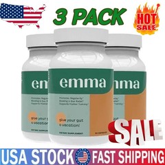 3 Pack Emma Gut Health Supplement 180 Capsules for Bloating Relief & Leaky Gut-