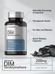 DIM Supplement 200mg | Diindolylmethane | 200 Capsules | by Horbaach