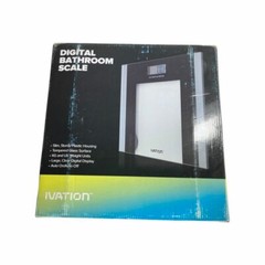 Ivation Slim Tempered Glass Surface Digital Bathroom & Gym Scale BLACK